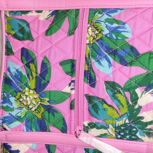 💖VERA BRADLEY -Small Trimmed Bag 💗 Tropical Paradise Pink carryall bag, tote - Picture 8 of 10